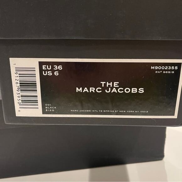 Marc Jacobs Slides Womens Size 6 Black Logo Slip On Sandals Designer Pool NEW - Picture 7 of 15